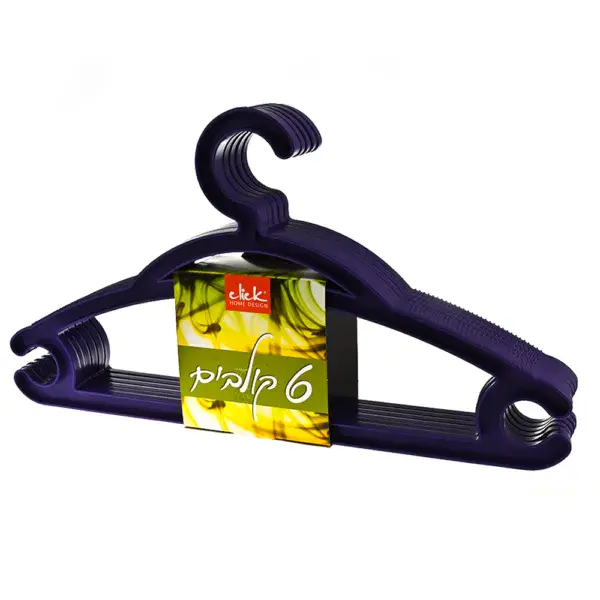 סט 6 קולבי פלסטיק
