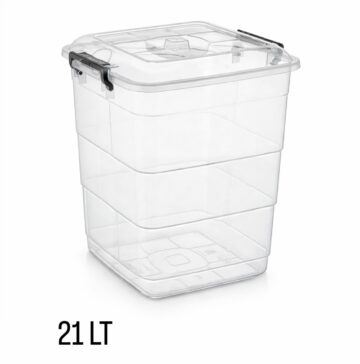 קופסאת איחסון מרובעת 21 ליטר